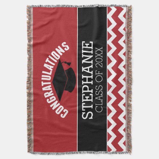 Herzlichen Glückwunsch Graduate - Red Black Abschl Decke (Vorderseite Vertikal)