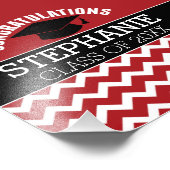 Herzlichen Glückwunsch Graduate - Red Black Abschl Fotodruck (Ecke)