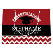 Herzlichen Glückwunsch Graduate - Red Black Abschl Große Geschenktüte (Vorderseite)