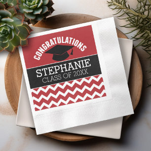 Herzlichen Glückwunsch Graduate - Red Black Abschl Serviette