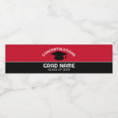 Herzlichen Glückwunsch Graduate - Red Black Abschl Wasserflaschenetikett (Einzelnes Label)