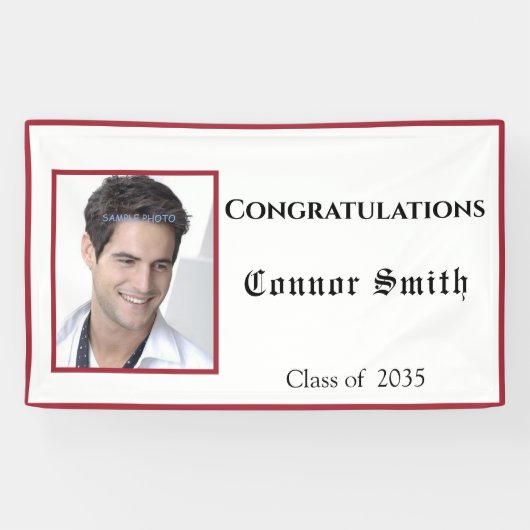 Herzlichen Glückwunsch Graduate Red White Banner (Horizontal)