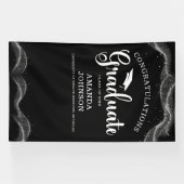 Herzlichen Glückwunsch Graduate Schwarz-weißer Abs Banner (Horizontal)