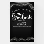 Herzlichen Glückwunsch Graduate Schwarz-weißer Abs Banner (Vertikal)