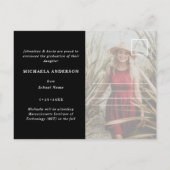 Herzlichen Glückwunsch Graduate Script 2-Foto Absc Ankündigungspostkarte (Rückseite)