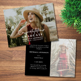 Herzlichen Glückwunsch Graduate Script 2-Foto Absc Ankündigungspostkarte