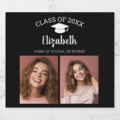 Herzlichen Glückwunsch Graduate - Script Abschluss Bierflaschenetikett (Einzelnes Label)