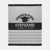 Herzlichen Glückwunsch Graduate Silver Black Absch Fleecedecke (Vorderseite)