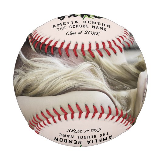 Herzlichen Glückwunsch Graduate Tropical Leaf Foto Baseball (Vorderseite)