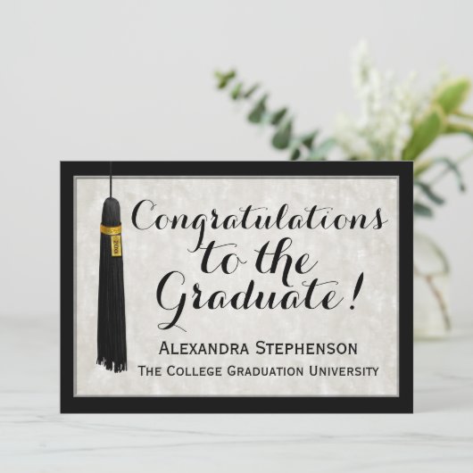 Herzlichen Glückwunsch Graduate Uni-Abschluss Einladung (Stehend Vorderseite)