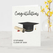 Herzlichen Glückwunsch Graduation Cap Diploma Card Karte (Gelbe Blume)