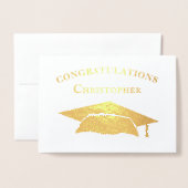Herzlichen Glückwunsch Graduation Cap Modern Simpl Folienkarte (Vorderseite mit Umschlag)