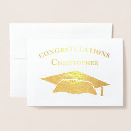 Herzlichen Glückwunsch Graduation Cap Modern Simpl Folienkarte