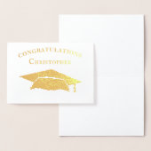 Herzlichen Glückwunsch Graduation Cap Modern Simpl Folienkarte (Anzeige)