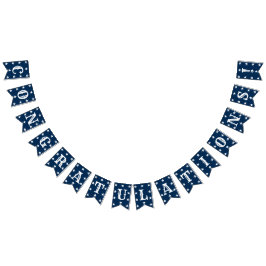 Herzlichen Glückwunsch Graduation Party Blue White Wimpelkette