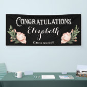 Herzlichen Glückwunsch Graduierte Blume Schwarz Pi Banner (Messe)