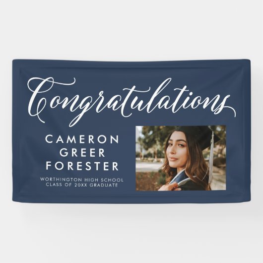 Herzlichen Glückwunsch Graduiertenschiff mit Foto Banner (Horizontal)
