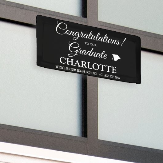 Herzlichen Glückwunsch Graduierung benutzerdefinie Banner (Draußen Gebäude)