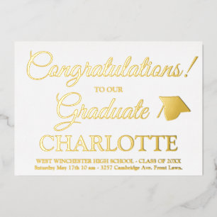 Herzlichen Glückwunsch Graduierung benutzerdefinie Folieneinladung