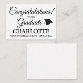 Herzlichen Glückwunsch Graduierung benutzerdefinie Mitteilungskarte (Vorne/Hinten)