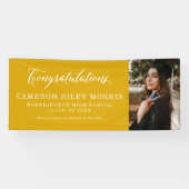 Herzlichen Glückwunsch Graduierung einfachen gelbe Banner (Horizontal)