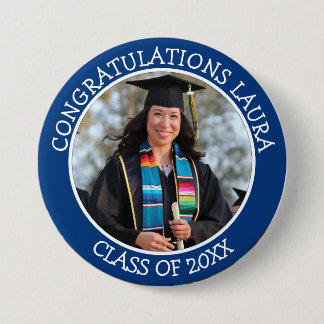 Herzlichen Glückwunsch Graduierungsname und Foto B Button