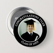 Herzlichen Glückwunsch Graduierungsname und Foto Button (Vorne & Hinten)