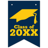 Herzlichen Glückwunsch Grand Blue und Gold Wimpelkette (Erste Fahne)