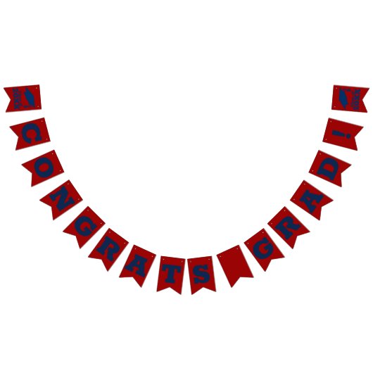 Herzlichen Glückwunsch Grand Dark Red und Blue Wimpelkette (Alle)