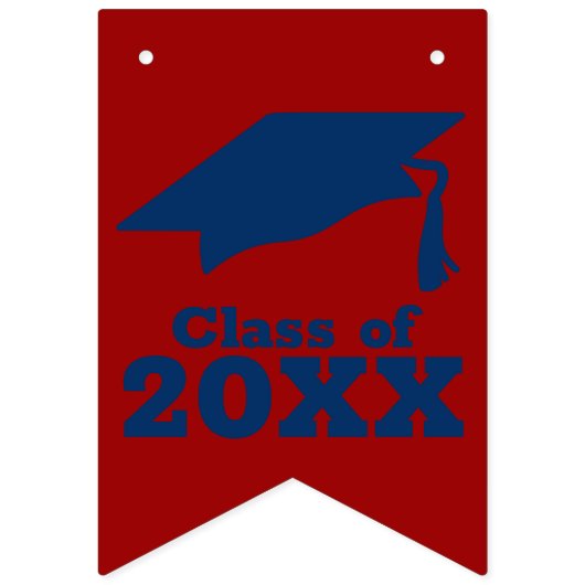 Herzlichen Glückwunsch Grand Dark Red und Blue Wimpelkette (Erste Fahne)