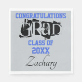 Herzlichen Glückwunsch Grand NAME Silver Blue Serviette (Vorderseite)