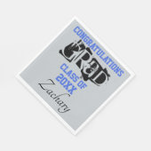 Herzlichen Glückwunsch Grand NAME Silver Blue Serviette (Ecke)