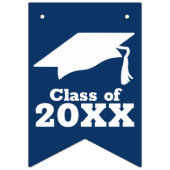 Herzlichen Glückwunsch Grand Navy Blue und White Wimpelkette (Erste Fahne)