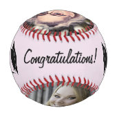 Herzlichen Glückwunsch Grand Pink Abschluss 2 Foto Baseball (Rückseite)