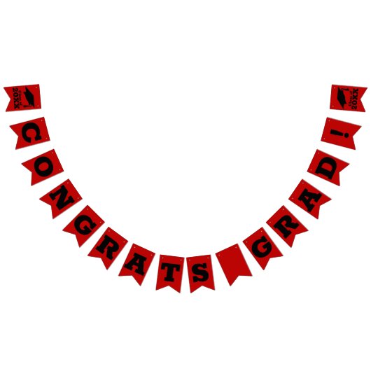 Herzlichen Glückwunsch Grand Scarlet und Black Wimpelkette (Alle)