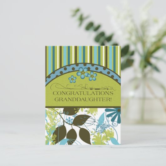 Herzlichen Glückwunsch Grandtochter Jegliche Occai Postkarte (Stehend Vorderseite)