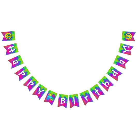 Herzlichen Glückwunsch Groovy Geburtstag! Jagdfahn Wimpelkette (Alle)