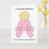 Herzlichen Glückwunsch Großeltern an ein Mädchen Karte (Gelbe Blume)