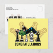 Herzlichen Glückwunsch Großmeister Postkarte (Vorne/Hinten)