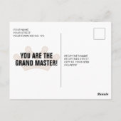 Herzlichen Glückwunsch Großmeister Postkarte (Rückseite)