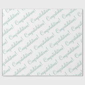 Herzlichen Glückwunsch Grüner Script-Polterabend Geschenkpapier (Flach)