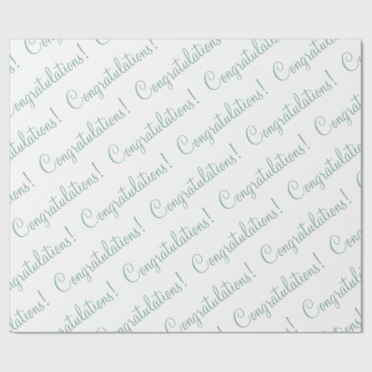 Herzlichen Glückwunsch Grüner Script-Polterabend Geschenkpapier (Flach)