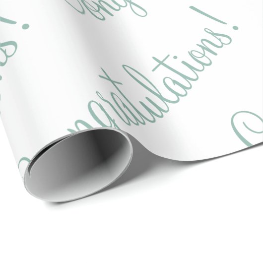 Herzlichen Glückwunsch Grüner Script-Polterabend Geschenkpapier (Rolleneckpunkt)