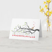 Herzlichen Glückwunsch Grußkarte mit Vogelgesang Karte (Gelbe Blume)