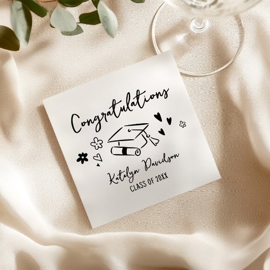 Herzlichen Glückwunsch Handgezeichnete Doodle-Absc Serviette
