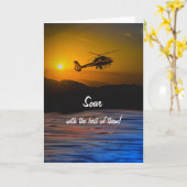 Herzlichen Glückwunsch, Helicopter Aviation Abschl Karte (Gelbe Blume)