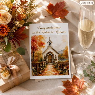Herzlichen Glückwunsch Herbst-Hochzeitskapelle Karte