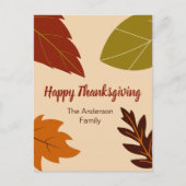 Herzlichen Glückwunsch Herbstlaub und Ihr Name Postkarte (Vorderseite)