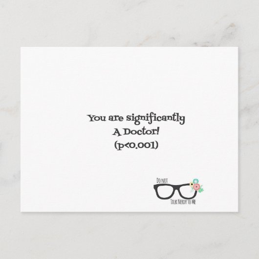 Herzlichen Glückwunsch, Herr Doktor, Postkarte (Vorderseite)