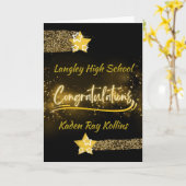 Herzlichen Glückwunsch High School Abschluss Gold Karte (Gelbe Blume)